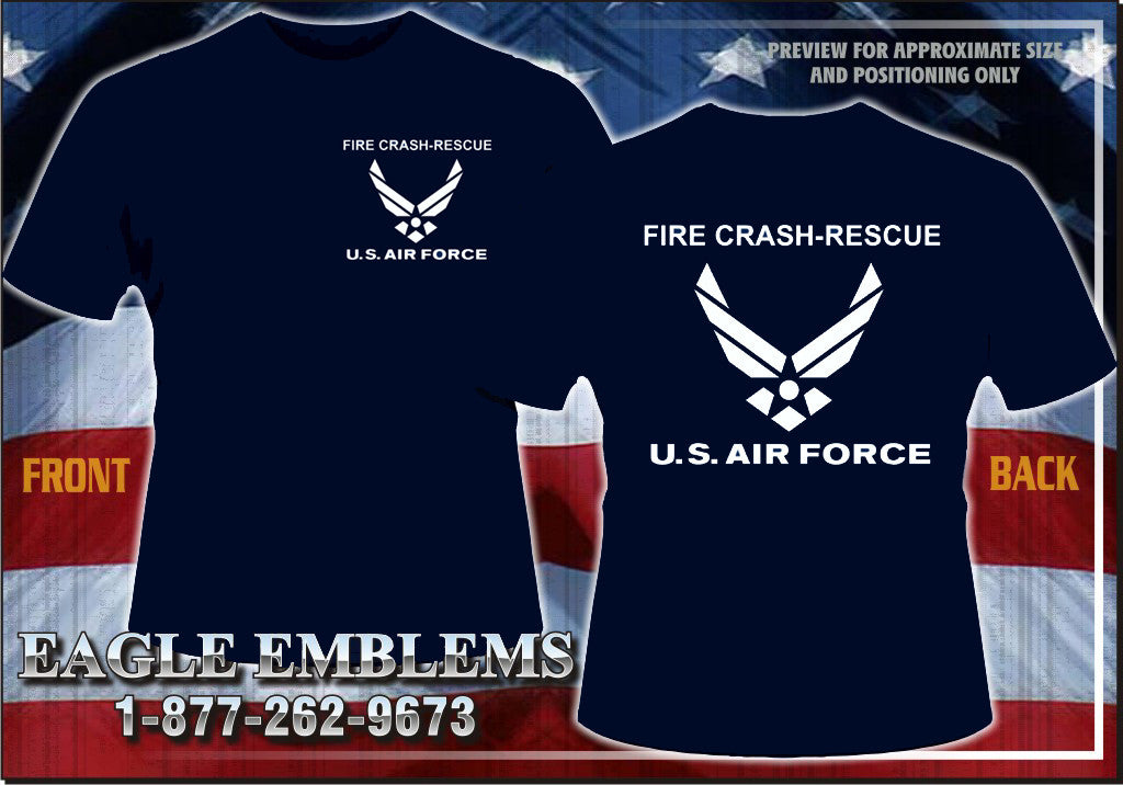 US AIR FORCE CRASH RESCUE TEE SHIRT Small/Medium Only