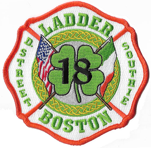 Boston Ladder 18 Shamrock NEW Fire Patch Irish Shamrock
