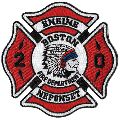 Boston Engine 20 New Design Neponset Indian Head Fire Patch