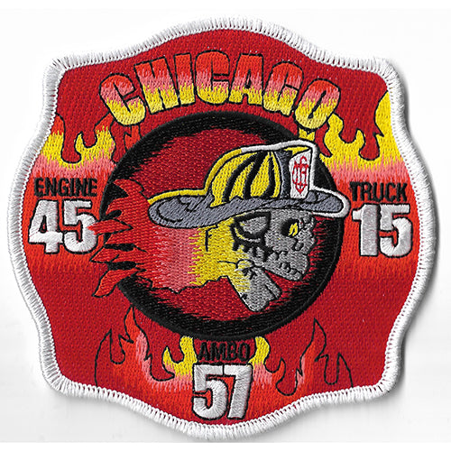 Chicago Engine 45 Truck 15 Ambo. 57  SKULL New Design Fire Patch