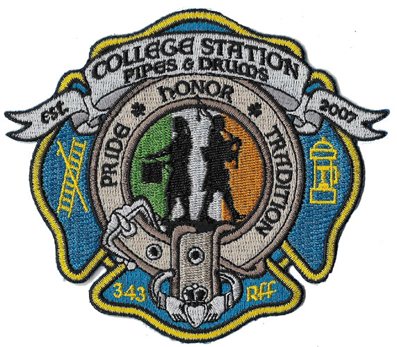 College Station, TX Pipes & Drums Emerald Society Fire Patch