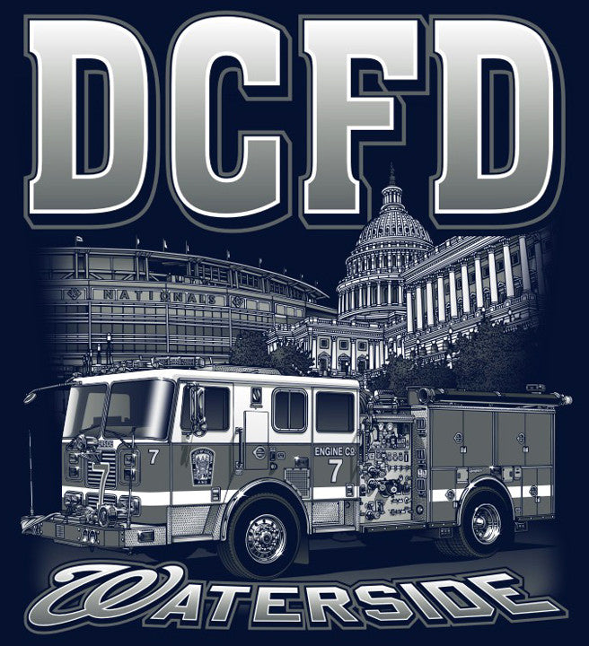 DCFD Engine 7  National's Stadium Capital Building  Navy Tee Small/Medium Only