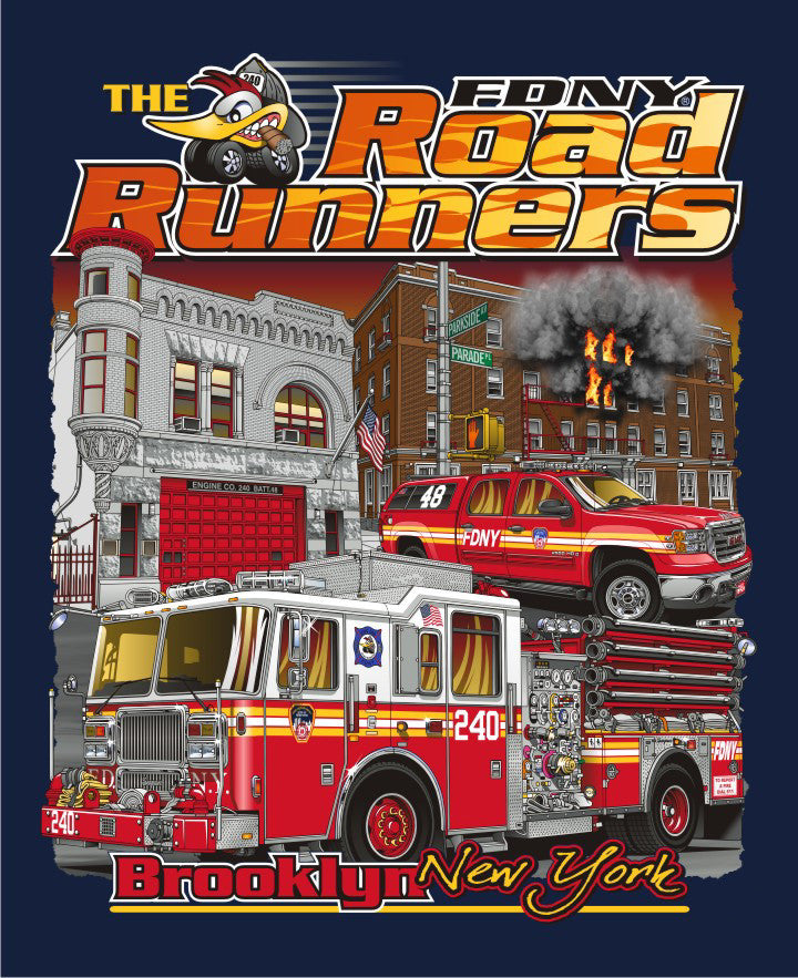 FDNY E-240 "Roadrunners" Navy Tee - Small Only