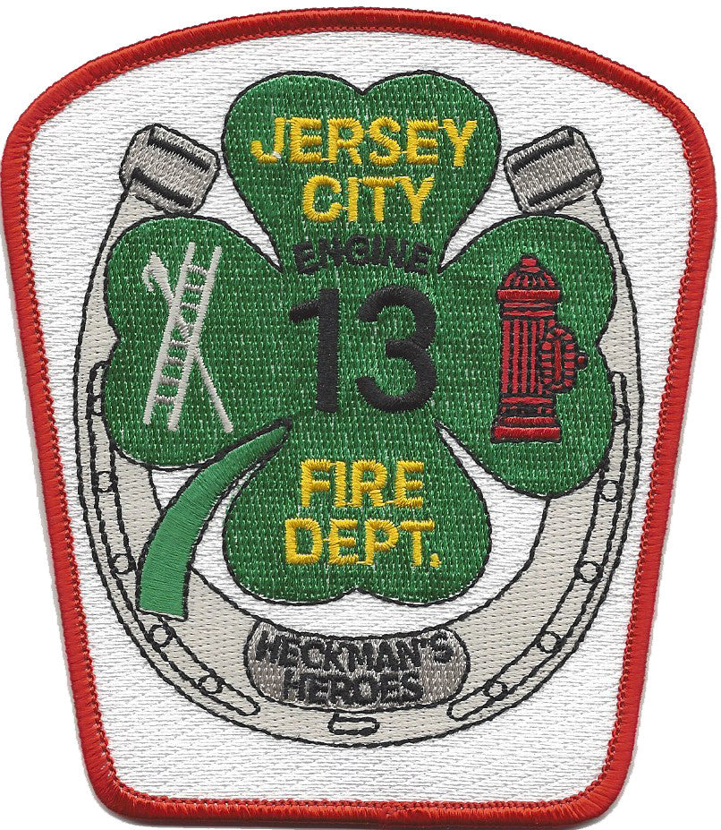 Jersey City, NJ  Engine 13 Irish Shamrock Heckman's Heroes Fire Patch