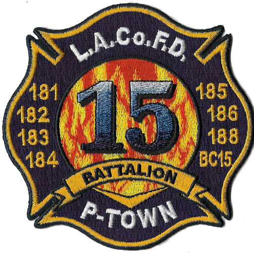LA County Battalion 15  Dark Blue P-Town Fire Patch