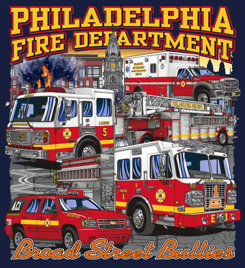 Philadelphia E-1 L-5 AC-1 Broad Street Bullies Fire Tee