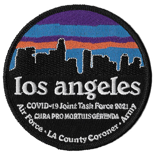 LA County Covid Task Force Air Force - Army - LA Coroner New Blue Fire Patch