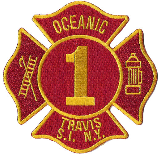 New York City Oceanic Engine 1 Brush 1 VFD Travis Red Fire Patch