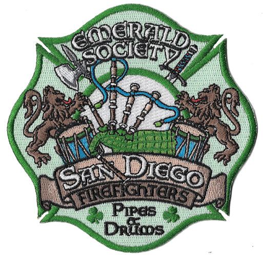 San Diego Firefighters Pipes & Drums Emerald Society Patch