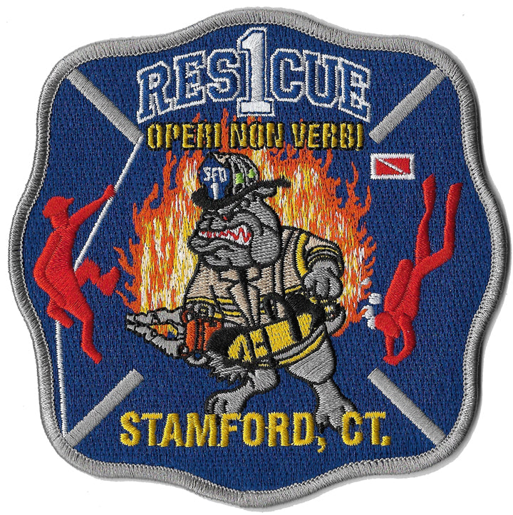 Stamford, CT Rescue 1 Operi Non Verbi Fire Patch