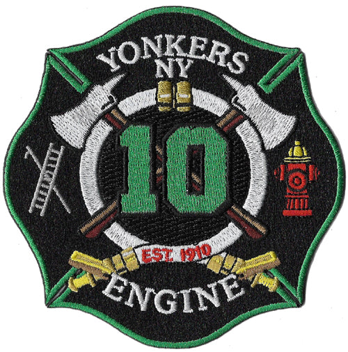 Yonkers, NY Engine 10  Green - Red Hydrant Patch