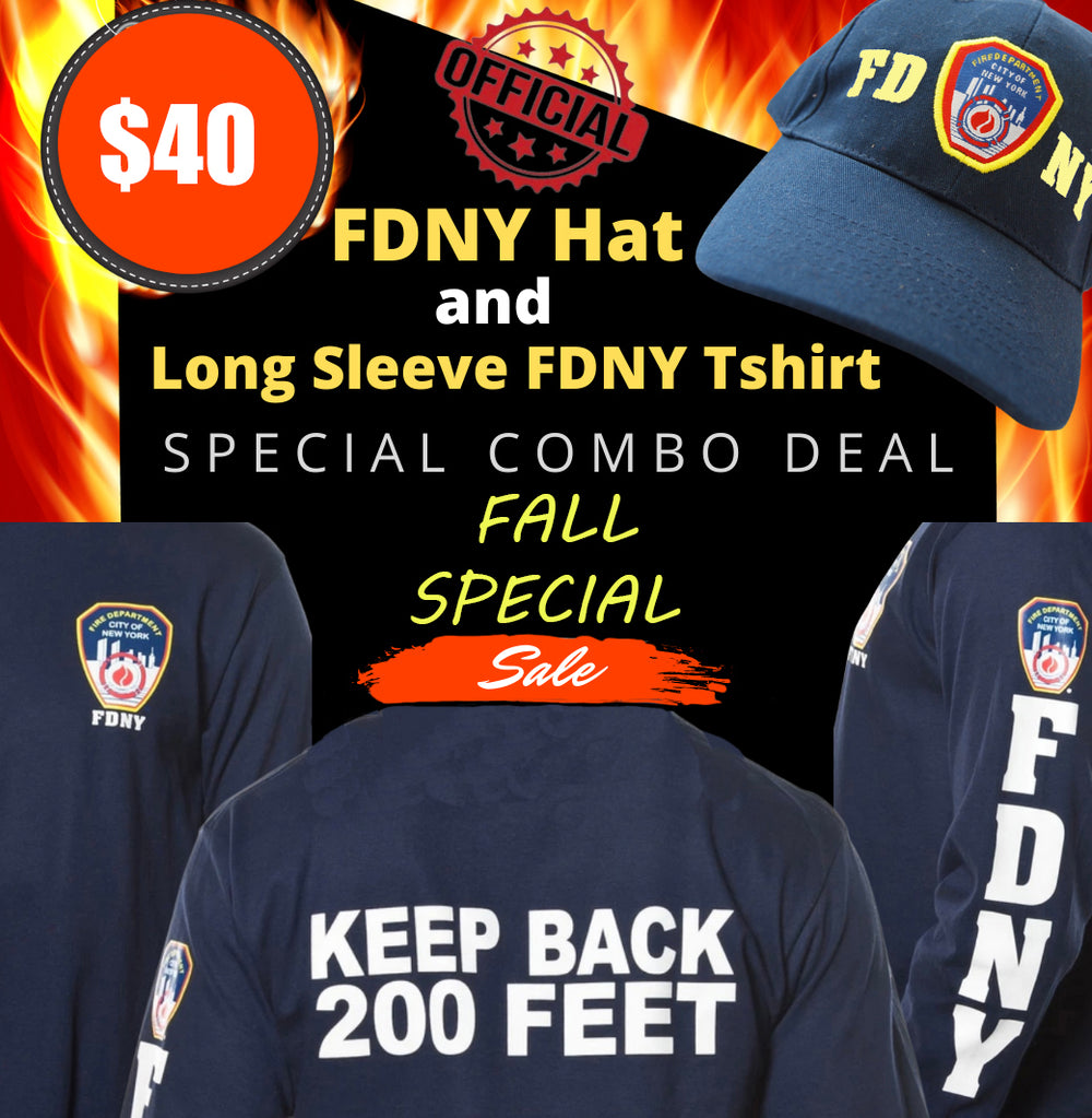 FDNY Long Sleeve Tee & Hat Fall Fire Special