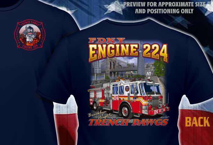 FDNY E-224 Trench Dawgs Brooklyn Fire Tee