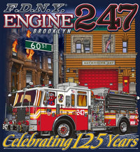 Load image into Gallery viewer, FDNY Engine 247 Devil Driving - Brooklyn&#39;s Heaven NEW Fire Tee
