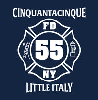 Load image into Gallery viewer, FDNY Engine 55 &quot;Cinquantacinque&quot; Little Italy Fire Tee
