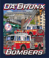 Load image into Gallery viewer, New York City Da' Bronx Bombers Yankee Navy NEW Fire Tee
