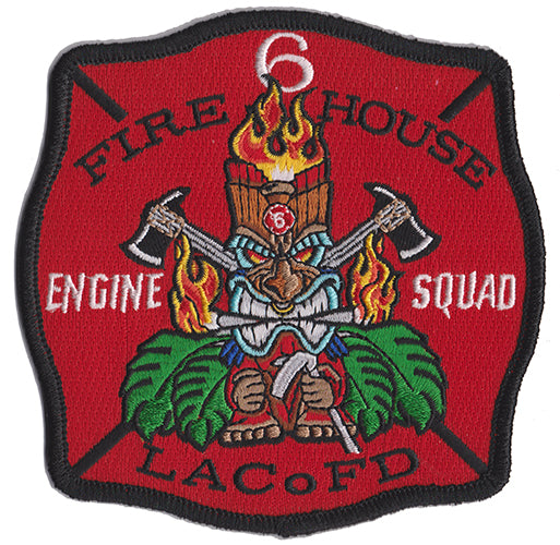 LA County Firehouse 6 ENGINE SQUAD NEW Fire Patch