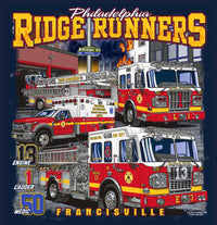 Load image into Gallery viewer, Philadelphia Engine 13 Ladder 1  Ridge Runners Fire Tee
