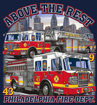 Load image into Gallery viewer, Philadelphia Engine 43 Ladder 9 Above the Rest NEW FIRE TEE
