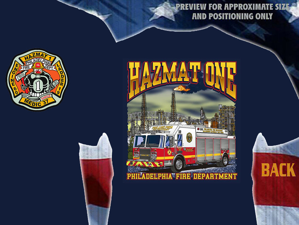 Philadelphia Haz Mat One Navy Fire Tee