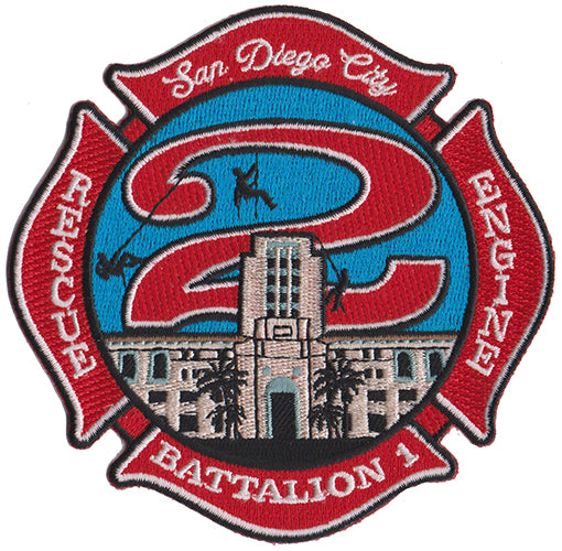 San Diego Station 2 Batt. 1 NEW Fire Patch ****Velcro***  Backing