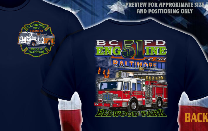 Baltimore City E-51 Ellwood Park Fire Tee