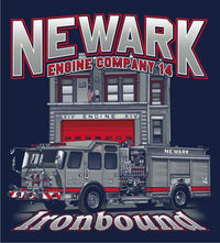 Load image into Gallery viewer, Newark, NJ Engine 14 Ironbound Navy Fire Tee NEW
