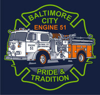 Load image into Gallery viewer, Baltimore City E-51 Ellwood Park Fire Tee
