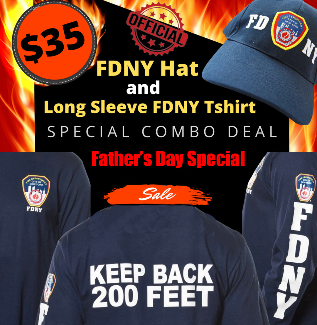 Father's Day Special FDNY Long Sleeve Tee & Hat