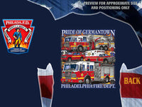 Load image into Gallery viewer, Philadelphia E-9 L-8 M-28 D-3 Pride of Germantown Fire Tee
