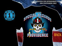 Load image into Gallery viewer, Providence, RI Special Hazards HAZ MAT Black Tee  Medium/Large Only
