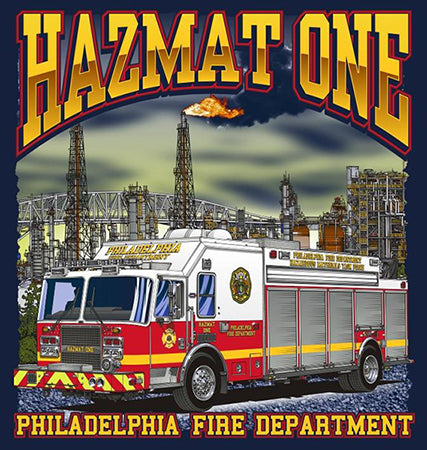 Philadelphia Haz Mat One Navy Fire Tee
