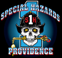 Load image into Gallery viewer, Providence, RI Special Hazards HAZ MAT Black Tee  Medium/Large Only
