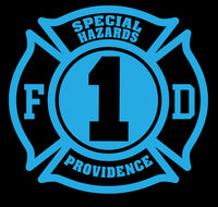 Load image into Gallery viewer, Providence, RI Special Hazards HAZ MAT Black Tee  Medium/Large Only
