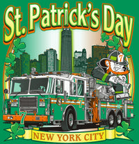 Load image into Gallery viewer, St. Patrick&#39;s Day New York City Lucky 7 Fire Tee
