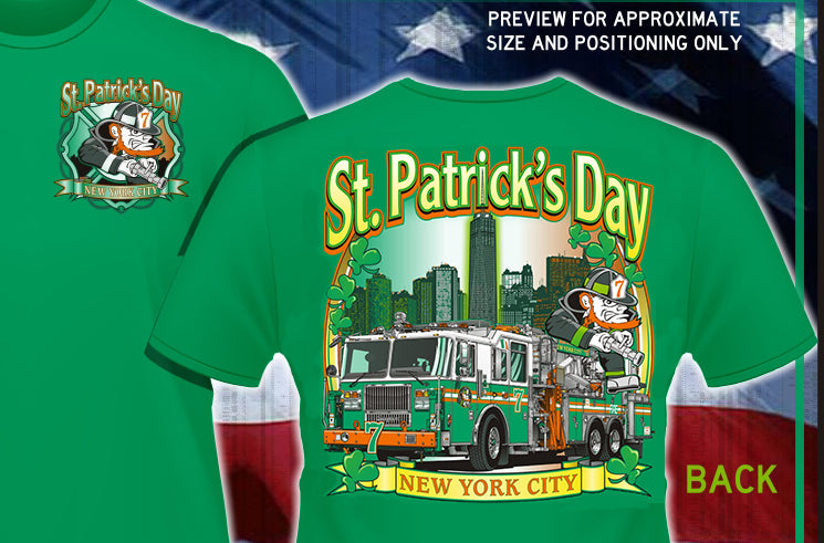 St. Patrick's Day New York City Lucky 7 Fire Tee