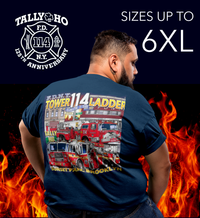 Load image into Gallery viewer, FDNY Tower Ladder 114 Tally Ho Brooklyn Navy Tee
