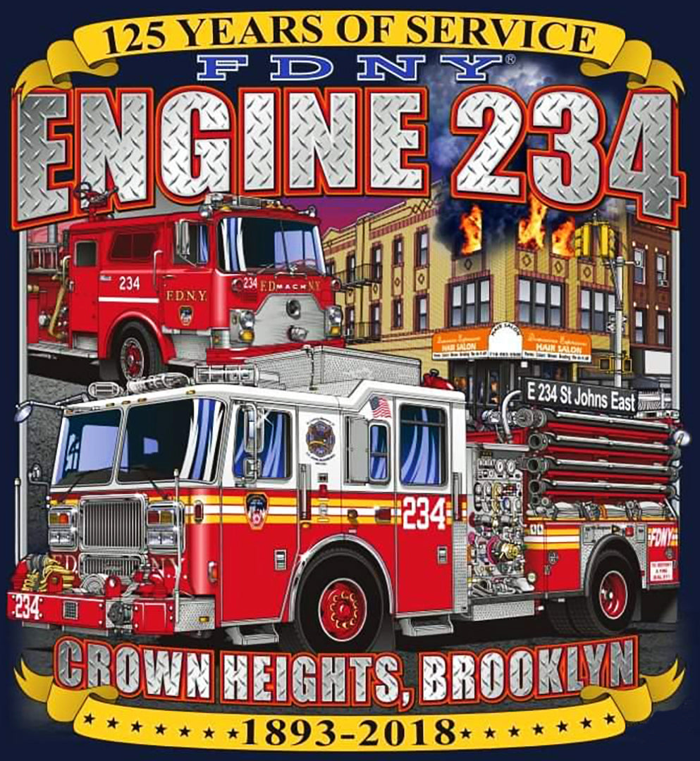 FDNY Engine 234 St. John's East Crown Heights, Brooklyn Fire Tee