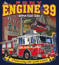 Load image into Gallery viewer, FDNY Engine 39 Upper East Side Roosevelt Island Tram Fire Tee
