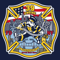 Load image into Gallery viewer, FDNY Engine 39 Upper East Side Roosevelt Island Tram Fire Tee
