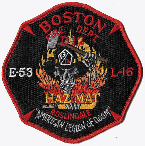Boston Engine 53 Ladder 16 American Legion of Doom Haz Mat Fire Patch