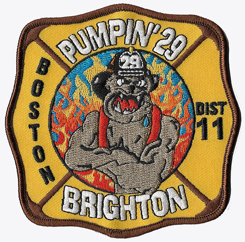 Boston Engine 29 Pumpin' Brighton Fire Patch | Eagle Emblems & Graphics
