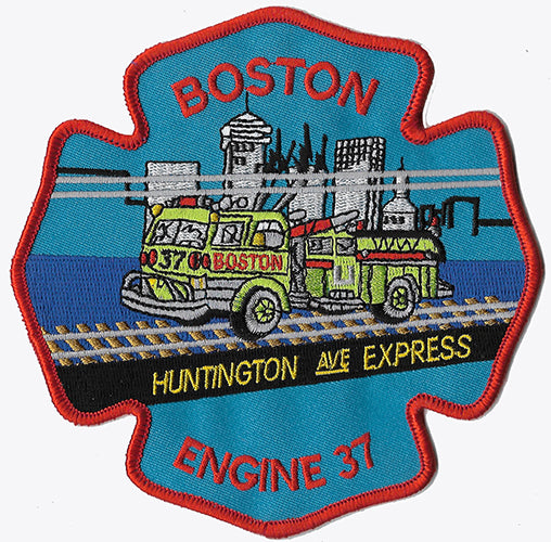 Boston Engine 37 Huntington Ave. Express Lime Green Rig Fire Patch