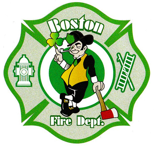 Boston Fire Luck of the Irish 4" Shamrock Decal