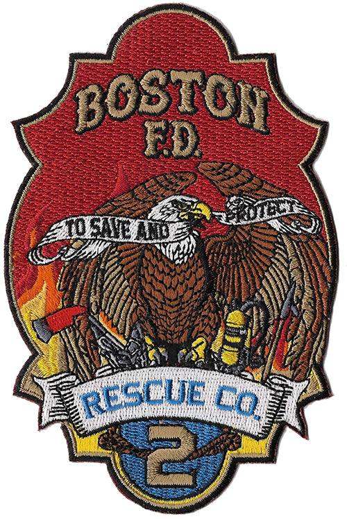 Boston Rescue 2 NEW Design To Save & Protect 5" Fire Patch