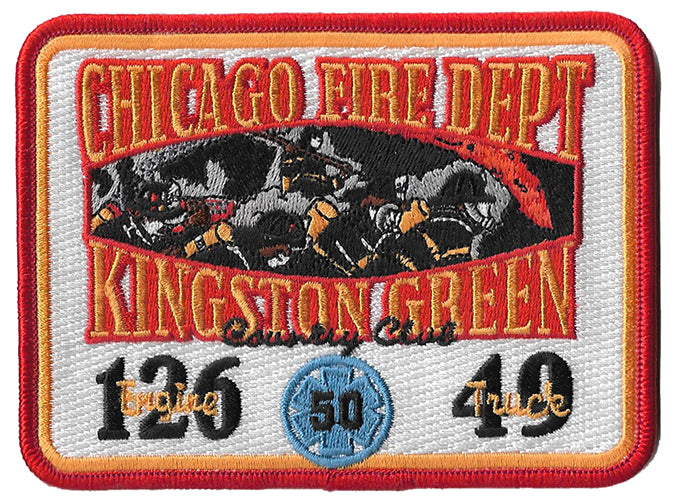 Chicago Fire Dept. E 126 T 49 Kingston Green Rectangle Fire Patch