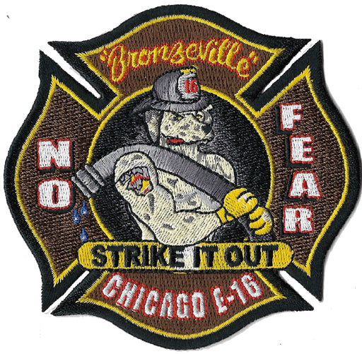 Chicago Engine 16 No Fear Brown Strike It Out Fire Patch