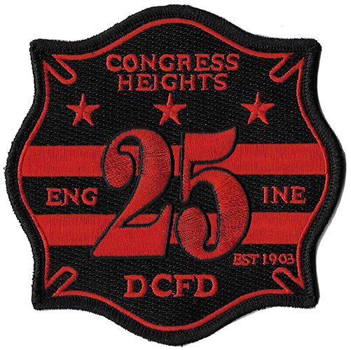 DCFD Engine 25 Congress Heights Est. 1903 Black & Red NEW Fire Patch