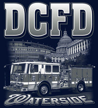 Load image into Gallery viewer, DCFD Engine 7  National&#39;s Stadium Capital Building  Navy Tee Medium Only
