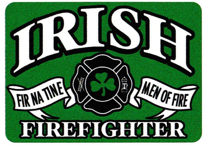 Irish Men of Fire Fir Na Tine Shamrock Rectangle Firefighter 4" Decal